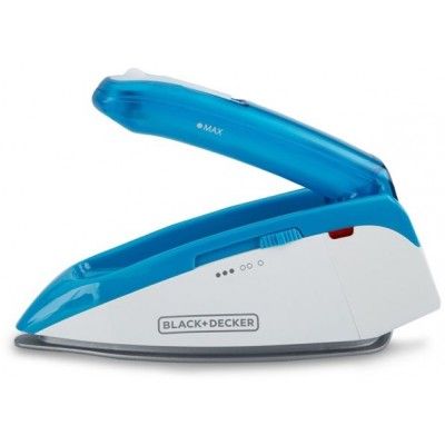 Black + Decker Travel Iron, 1085 Watt, White And Blue - TI250 Black + Decker Travel Iron, 1085 Watt, White And Blue - TI250